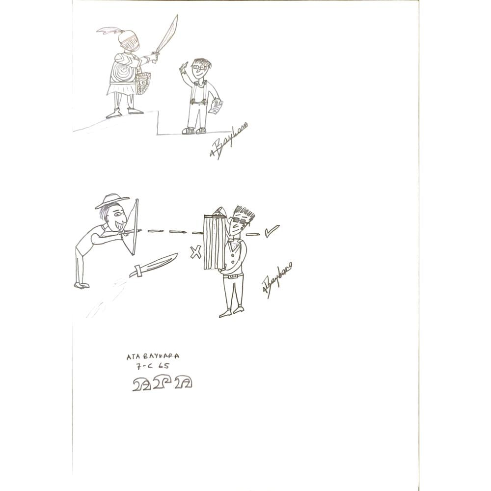 Ata Baykara 29x21cm Orijinal Karikatür BOD07038