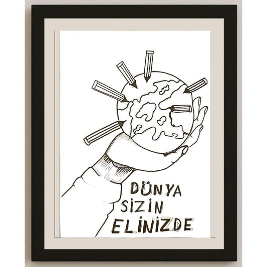 Onur Göker 29x21cm Orijinal Karikatür BOD07043