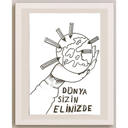 Onur Göker 29x21cm Orijinal Karikatür BOD07043
