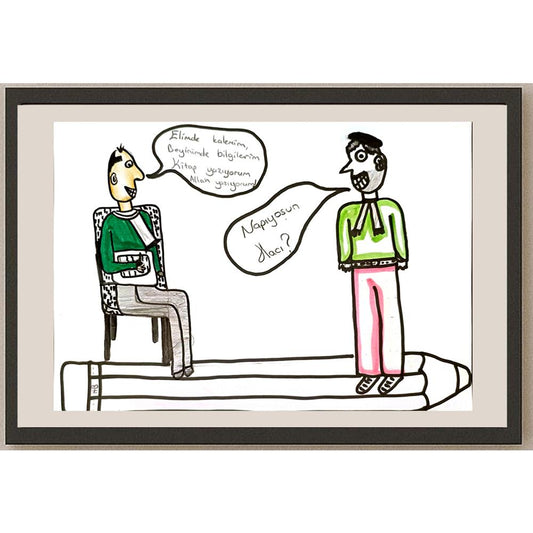 Ece Uzundemir 29x21cm Orijinal Karikatür BOD07055