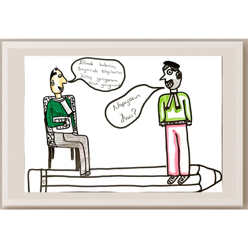 Ece Uzundemir 29x21cm Orijinal Karikatür BOD07055