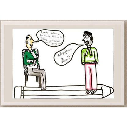 Ece Uzundemir 29x21cm Orijinal Karikatür BOD07055
