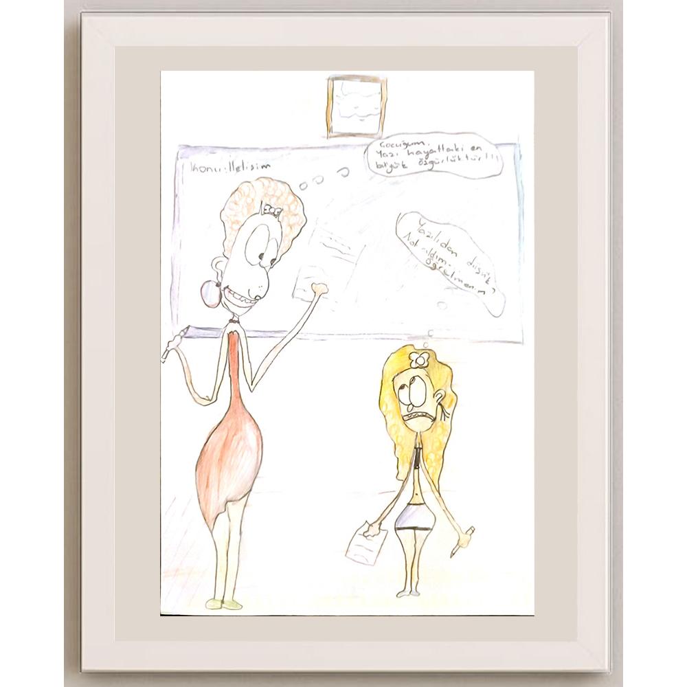 Zeynep Gamze Zengin 29x21cm Orijinal Karikatür BOD07062