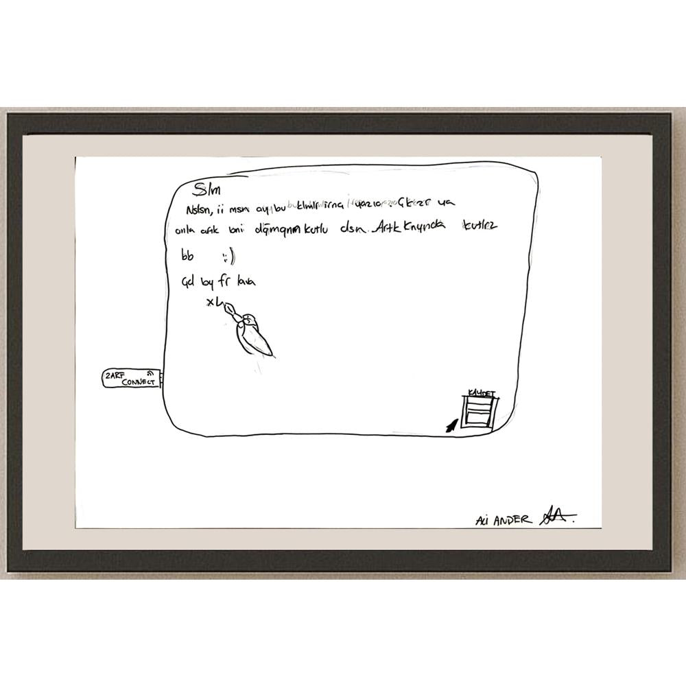 Ali Ander 43x30cm Orijinal Karikatür BOD07068