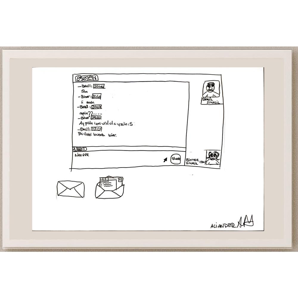 Ali Ander 43x30cm Orijinal Karikatür BOD07076