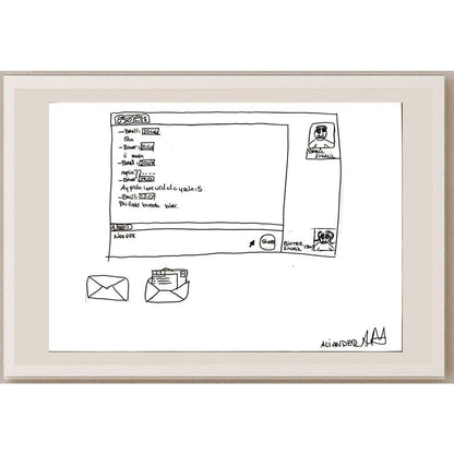 Ali Ander 43x30cm Orijinal Karikatür BOD07076