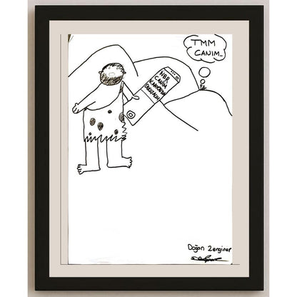 Doğan Zenginer 43x30cm Orijinal Karikatür BOD07077