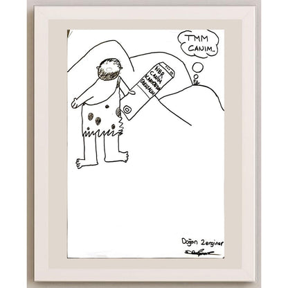 Doğan Zenginer 43x30cm Orijinal Karikatür BOD07077