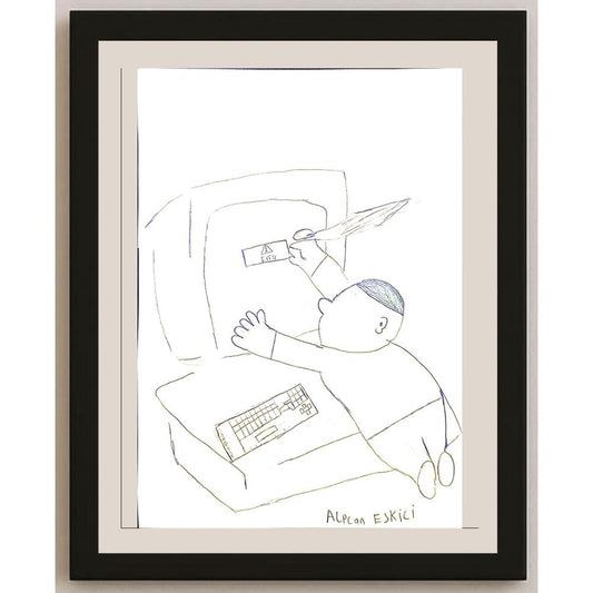 Alpcan Eskici 43x30cm Orijinal Karikatür BOD07086