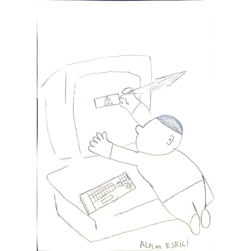 Alpcan Eskici 43x30cm Orijinal Karikatür BOD07086