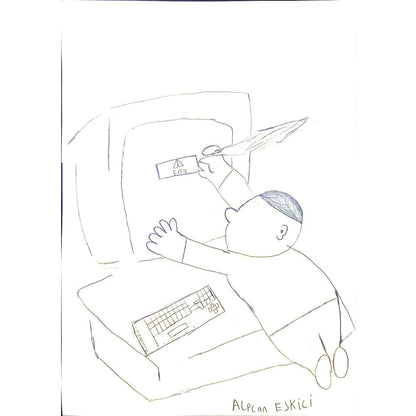 Alpcan Eskici 43x30cm Orijinal Karikatür BOD07086