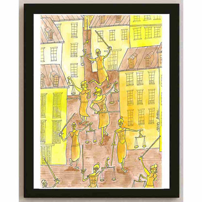 Mihai Gabriel Boboc Justice Kişiye Özel Sertifikalı Sınırlı Fine Art Karikatür Baskı CAD00003