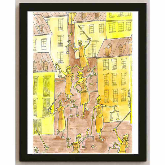 Mihai Gabriel Boboc Justice Kişiye Özel Sertifikalı Sınırlı Fine Art Karikatür Baskı CAD00003