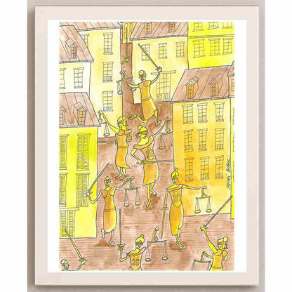 Mihai Gabriel Boboc Justice Kişiye Özel Sertifikalı Sınırlı Fine Art Karikatür Baskı CAD00003