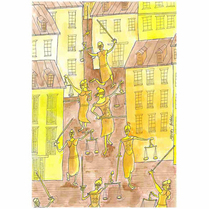 Mihai Gabriel Boboc Justice Kişiye Özel Sertifikalı Sınırlı Fine Art Karikatür Baskı CAD00003