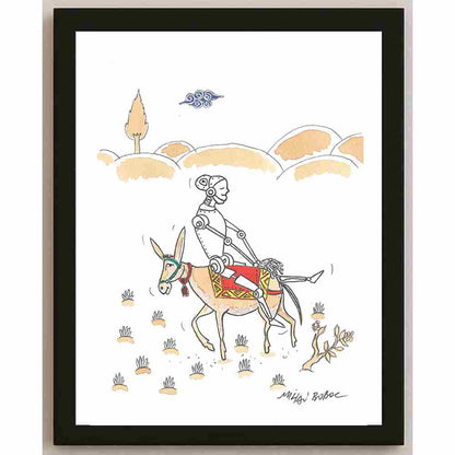 Mihai Gabriel Boboc HodjA.I. Kişiye Özel Sertifikalı Sınırlı Fine Art Karikatür Baskı CAD00004
