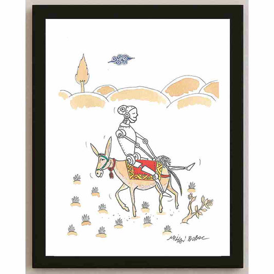 Mihai Gabriel Boboc HodjA.I. Kişiye Özel Sertifikalı Sınırlı Fine Art Karikatür Baskı CAD00004