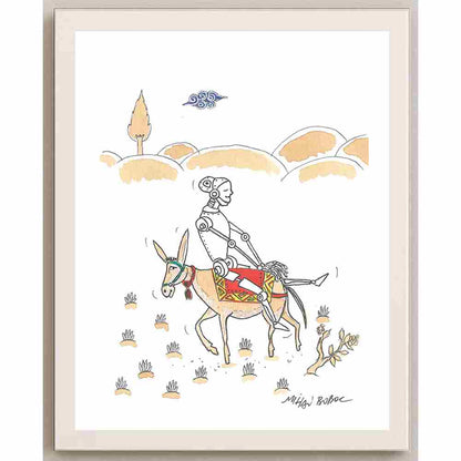 Mihai Gabriel Boboc HodjA.I. Kişiye Özel Sertifikalı Sınırlı Fine Art Karikatür Baskı CAD00004