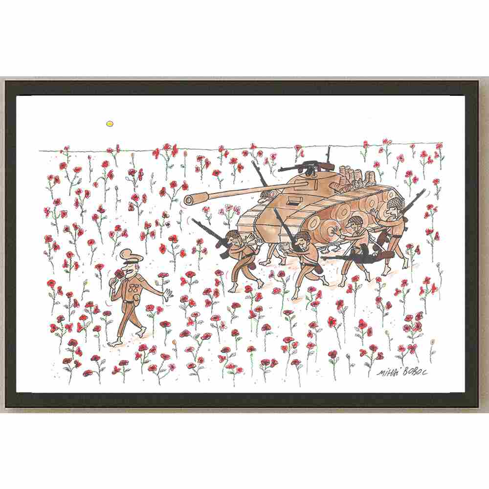 Mihai Gabriel Boboc Peace Kişiye Özel Sertifikalı Sınırlı Fine Art Karikatür Baskı CAD00005