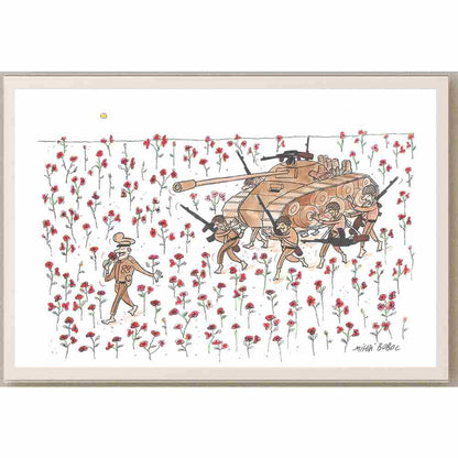 Mihai Gabriel Boboc Peace Kişiye Özel Sertifikalı Sınırlı Fine Art Karikatür Baskı CAD00005