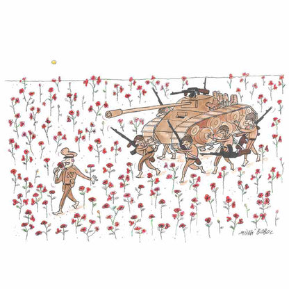 Mihai Gabriel Boboc Peace Kişiye Özel Sertifikalı Sınırlı Fine Art Karikatür Baskı CAD00005