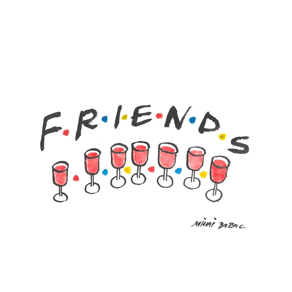 Mihai Gabriel Boboc Friends Kişiye Özel Sertifikalı Sınırlı Fine Art Karikatür Baskı CAD00007