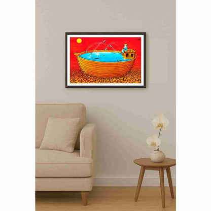 Eshonkulov Maxmudjon Global Warming Kişiye Özel Sertifikalı Sınırlı Fine Art Karikatür Baskı CAD00011