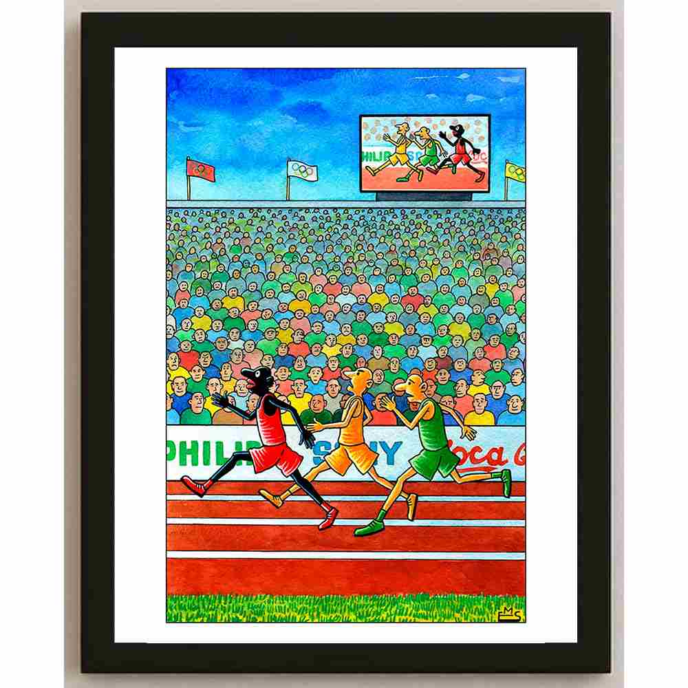 Eshonkulov Maxmudjon Life in Sport Kişiye Özel Sertifikalı Sınırlı Fine Art Karikatür Baskı CAD00012