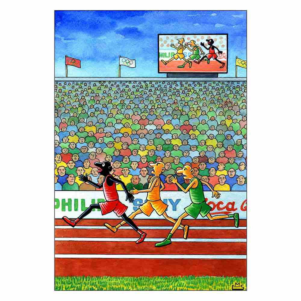 Eshonkulov Maxmudjon Life in Sport Kişiye Özel Sertifikalı Sınırlı Fine Art Karikatür Baskı CAD00012
