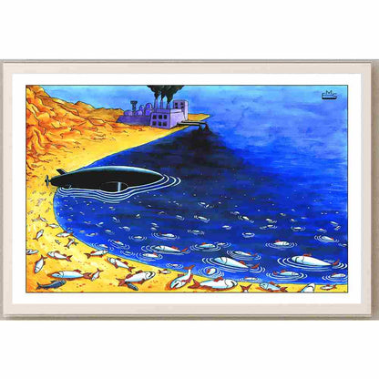 Eshonkulov Maxmudjon Pollution Kişiye Özel Sertifikalı Sınırlı Fine Art Karikatür Baskı CAD00014