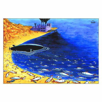 Eshonkulov Maxmudjon Pollution Kişiye Özel Sertifikalı Sınırlı Fine Art Karikatür Baskı CAD00014