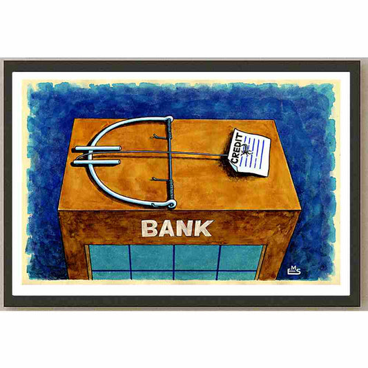 Eshonkulov Maxmudjon Credit Kişiye Özel Sertifikalı Sınırlı Fine Art Karikatür Baskı CAD00015