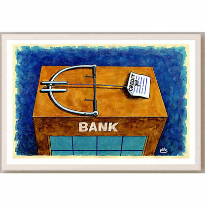 Eshonkulov Maxmudjon Credit Kişiye Özel Sertifikalı Sınırlı Fine Art Karikatür Baskı CAD00015