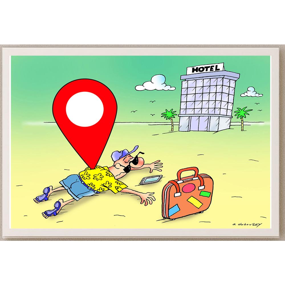 Olexander Dubovskyi Determine Location Kişiye Özel Sertifikalı Sınırlı Fine Art Karikatür Baskı CAD00019