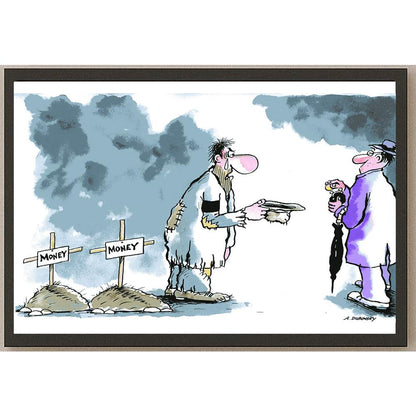 Olexander Dubovskyi Money Kişiye Özel Sertifikalı Sınırlı Fine Art Karikatür Baskı CAD00021