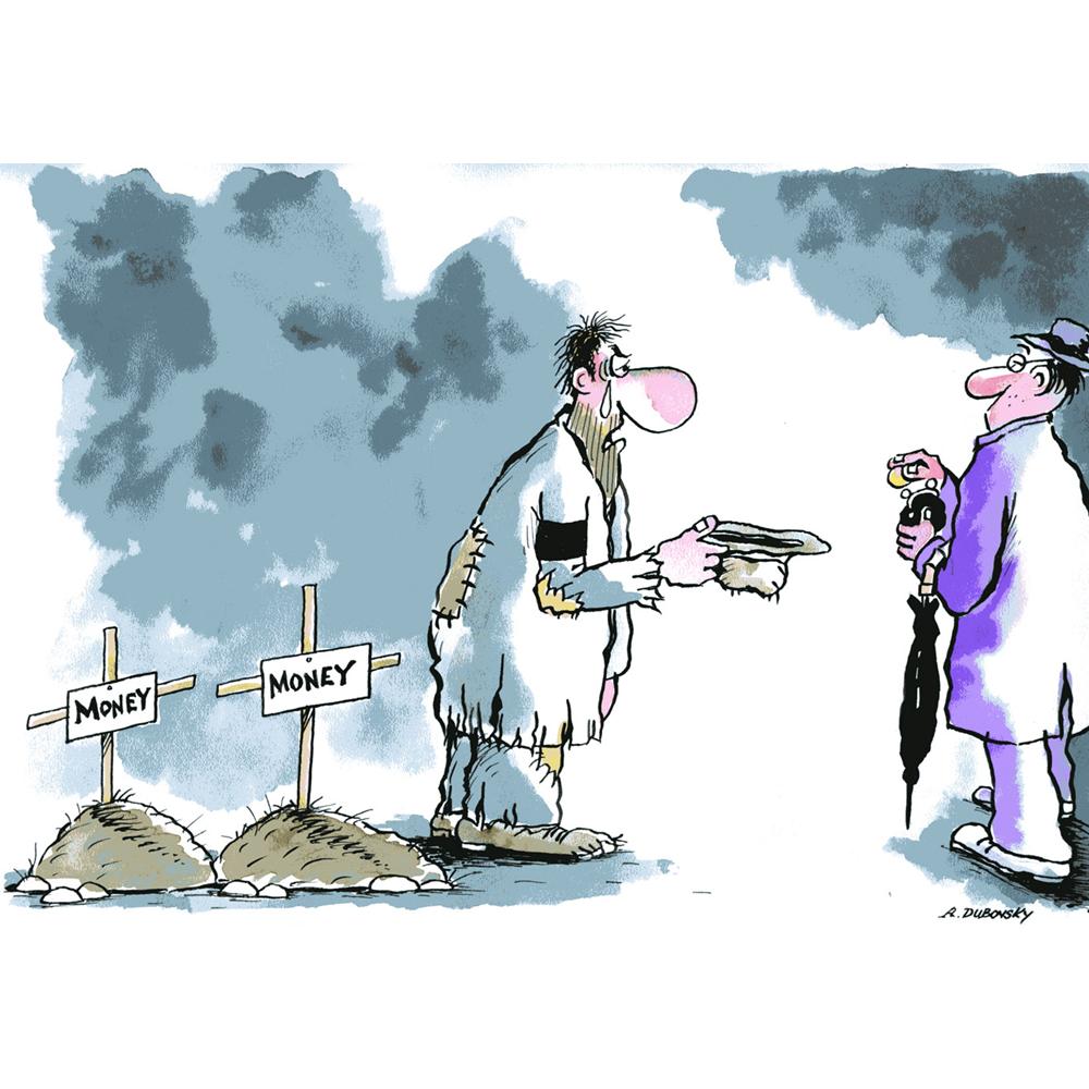 Olexander Dubovskyi Money Kişiye Özel Sertifikalı Sınırlı Fine Art Karikatür Baskı CAD00021