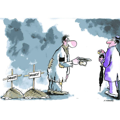 Olexander Dubovskyi Money Kişiye Özel Sertifikalı Sınırlı Fine Art Karikatür Baskı CAD00021