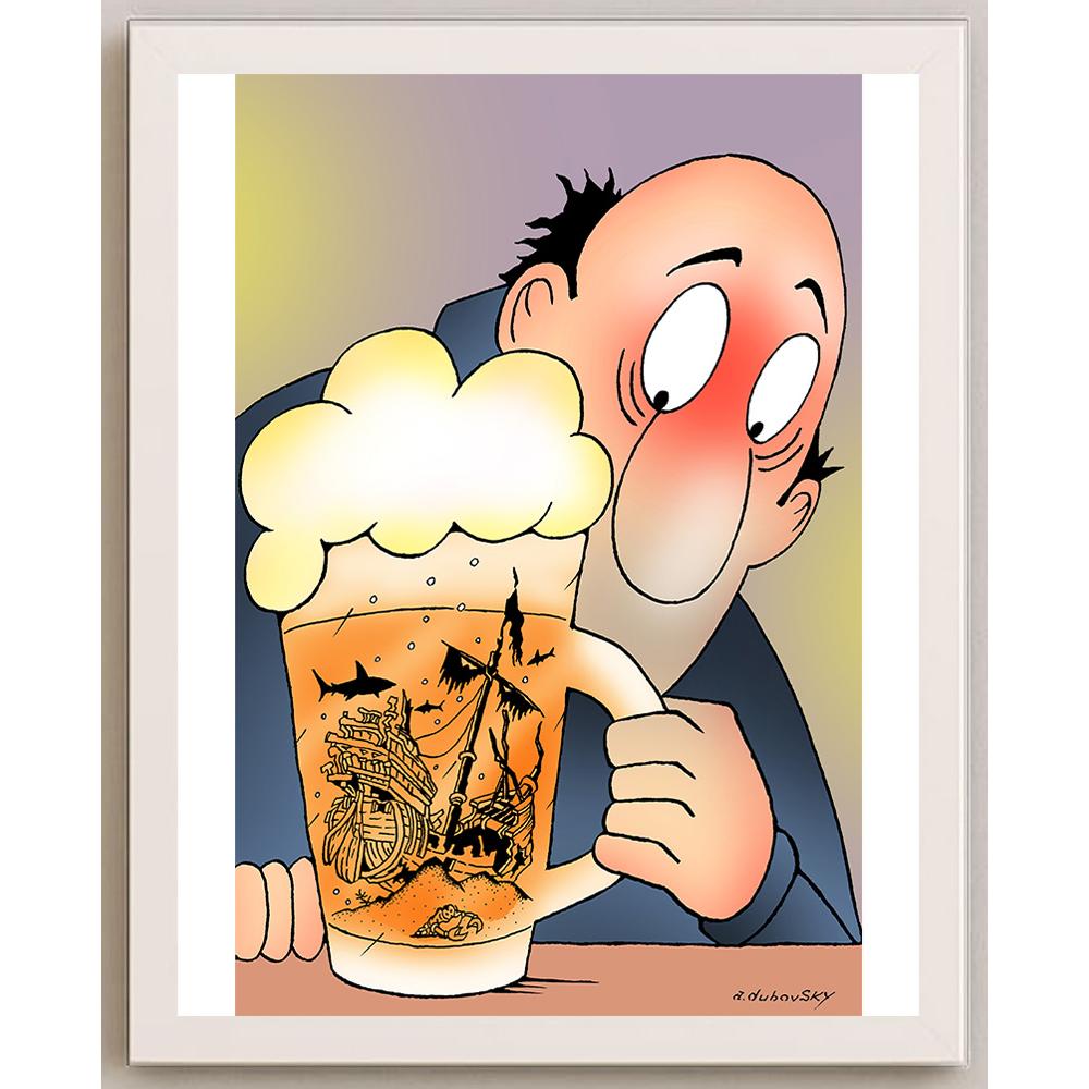 Olexander Dubovskyi Pirates Of The Caribbean Kişiye Özel Sertifikalı Sınırlı Fine Art Karikatür Baskı CAD00022