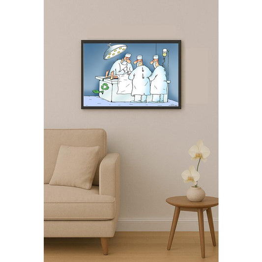 Olexander Dubovskyi Surgical Intervention Kişiye Özel Sertifikalı Sınırlı Fine Art Karikatür Baskı CAD00024