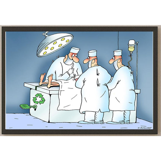 Olexander Dubovskyi Surgical Intervention Kişiye Özel Sertifikalı Sınırlı Fine Art Karikatür Baskı CAD00024