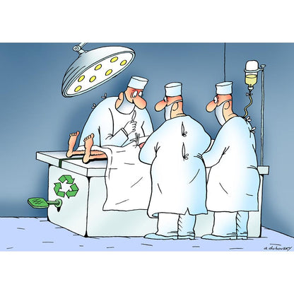 Olexander Dubovskyi Surgical Intervention Kişiye Özel Sertifikalı Sınırlı Fine Art Karikatür Baskı CAD00024