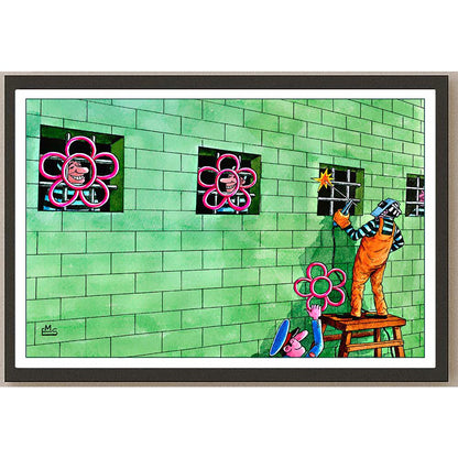 Eshonkulov Maxmudjon In Prison Kişiye Özel Sertifikalı Sınırlı Fine Art Karikatür Baskı CAD00027