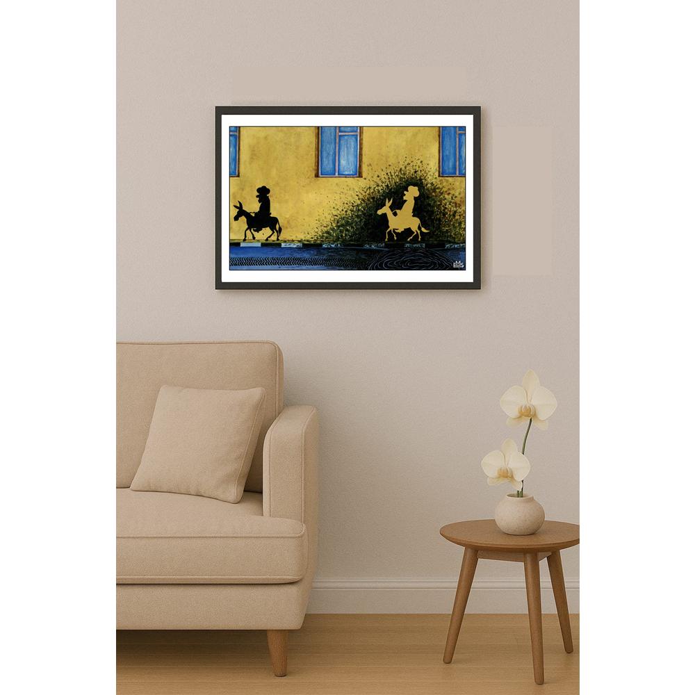 Eshonkulov Maxmudjon Hodja Nasreddin Kişiye Özel Sertifikalı Sınırlı Fine Art Karikatür Baskı CAD00029