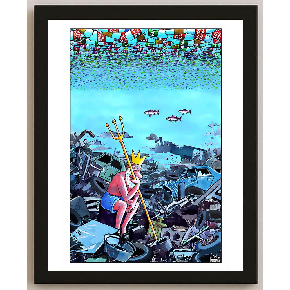 Eshonkulov Maxmudjon Neptun Kişiye Özel Sertifikalı Sınırlı Fine Art Karikatür Baskı CAD00030