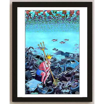 Eshonkulov Maxmudjon Neptun Kişiye Özel Sertifikalı Sınırlı Fine Art Karikatür Baskı CAD00030