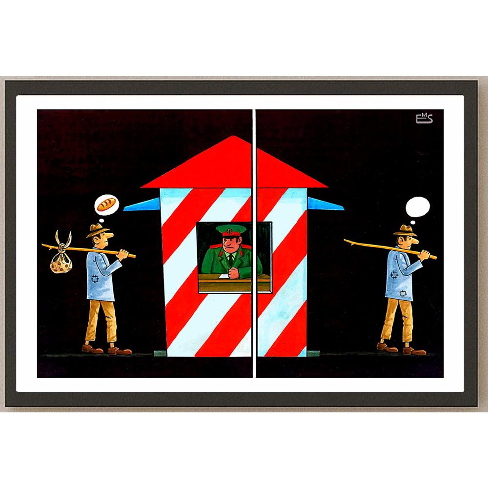 Eshonkulov Maxmudjon Customs Kişiye Özel Sertifikalı Sınırlı Fine Art Karikatür Baskı CAD00031