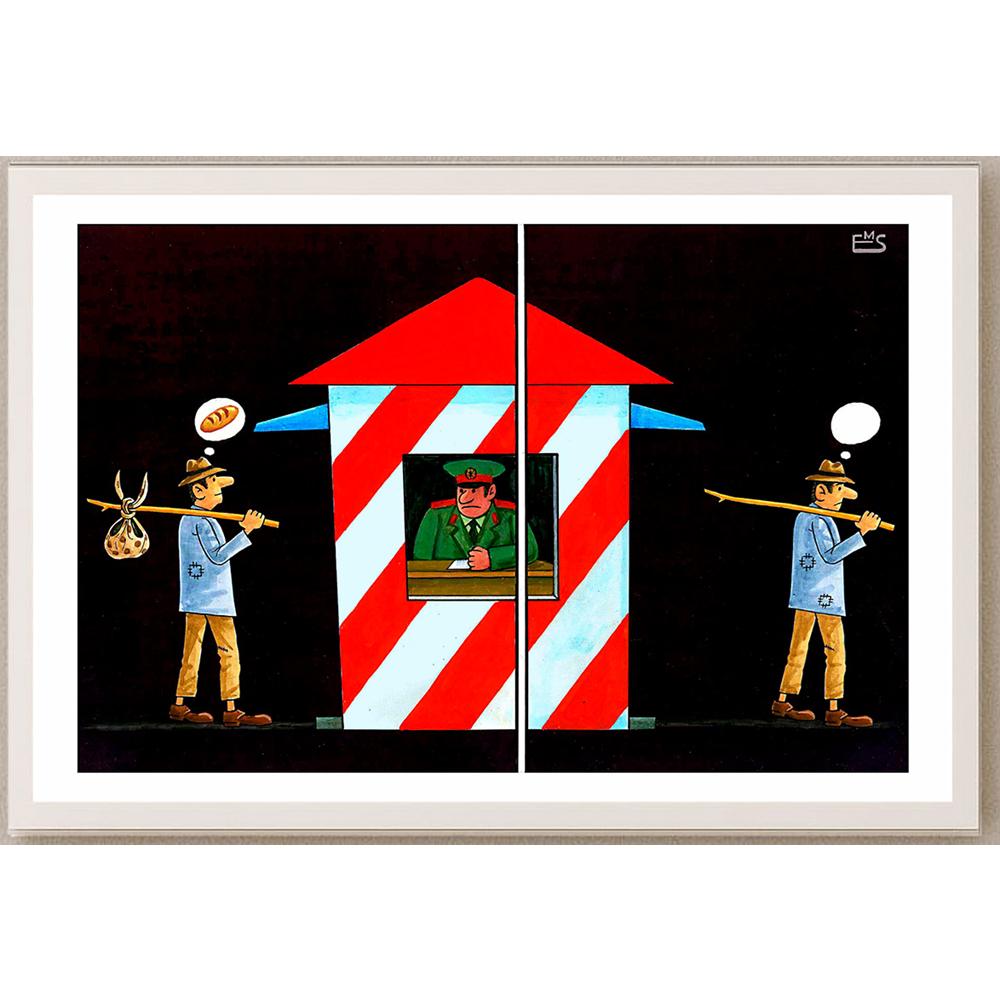 Eshonkulov Maxmudjon Customs Kişiye Özel Sertifikalı Sınırlı Fine Art Karikatür Baskı CAD00031