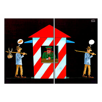 Eshonkulov Maxmudjon Customs Kişiye Özel Sertifikalı Sınırlı Fine Art Karikatür Baskı CAD00031