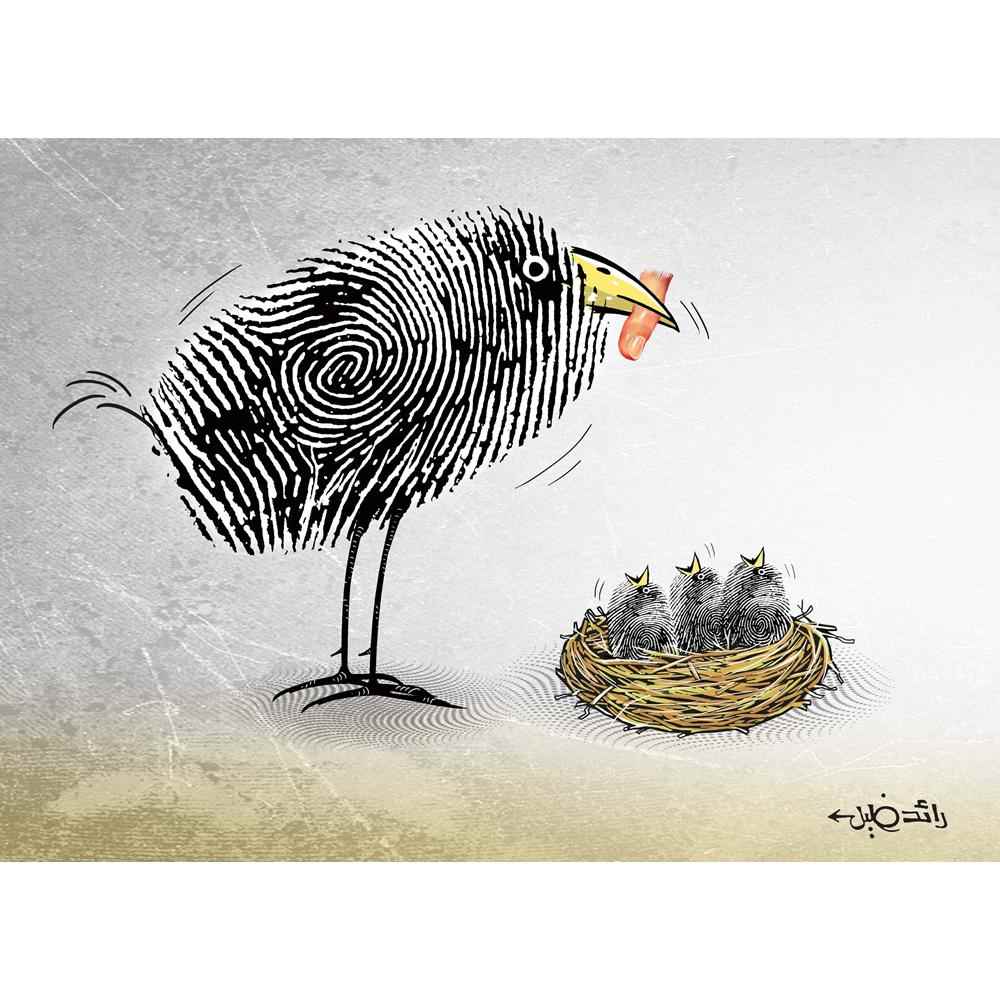 Raed Khalil Kişiye Özel Sertifikalı Sınırlı Fine Art Karikatür Baskı CAD00032