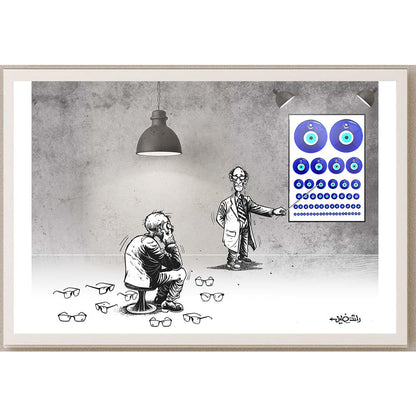 Raed Khalil Kişiye Özel Sertifikalı Sınırlı Fine Art Karikatür Baskı CAD00035